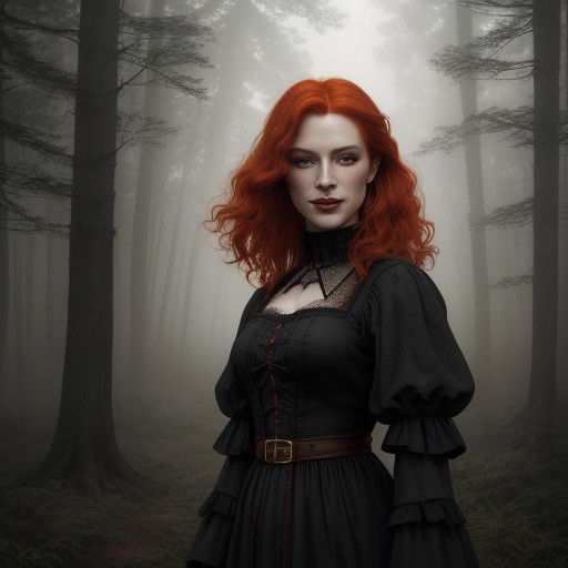 Mystical Ginger Maiden Dances in Golden Light