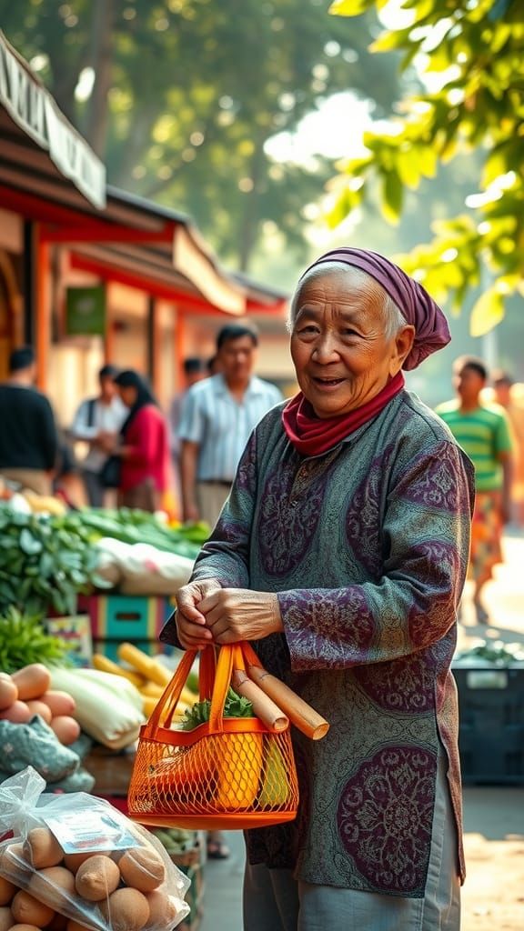 Heartfelt Moment of Intergenerational Kindness in Indonesian...