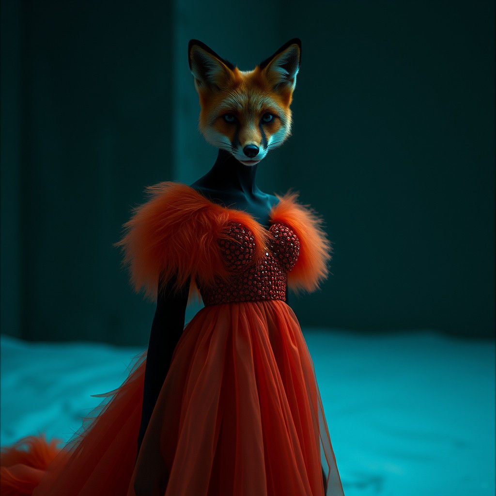 Fox Dress: A Klimt-Inspired Cinematic Portrait