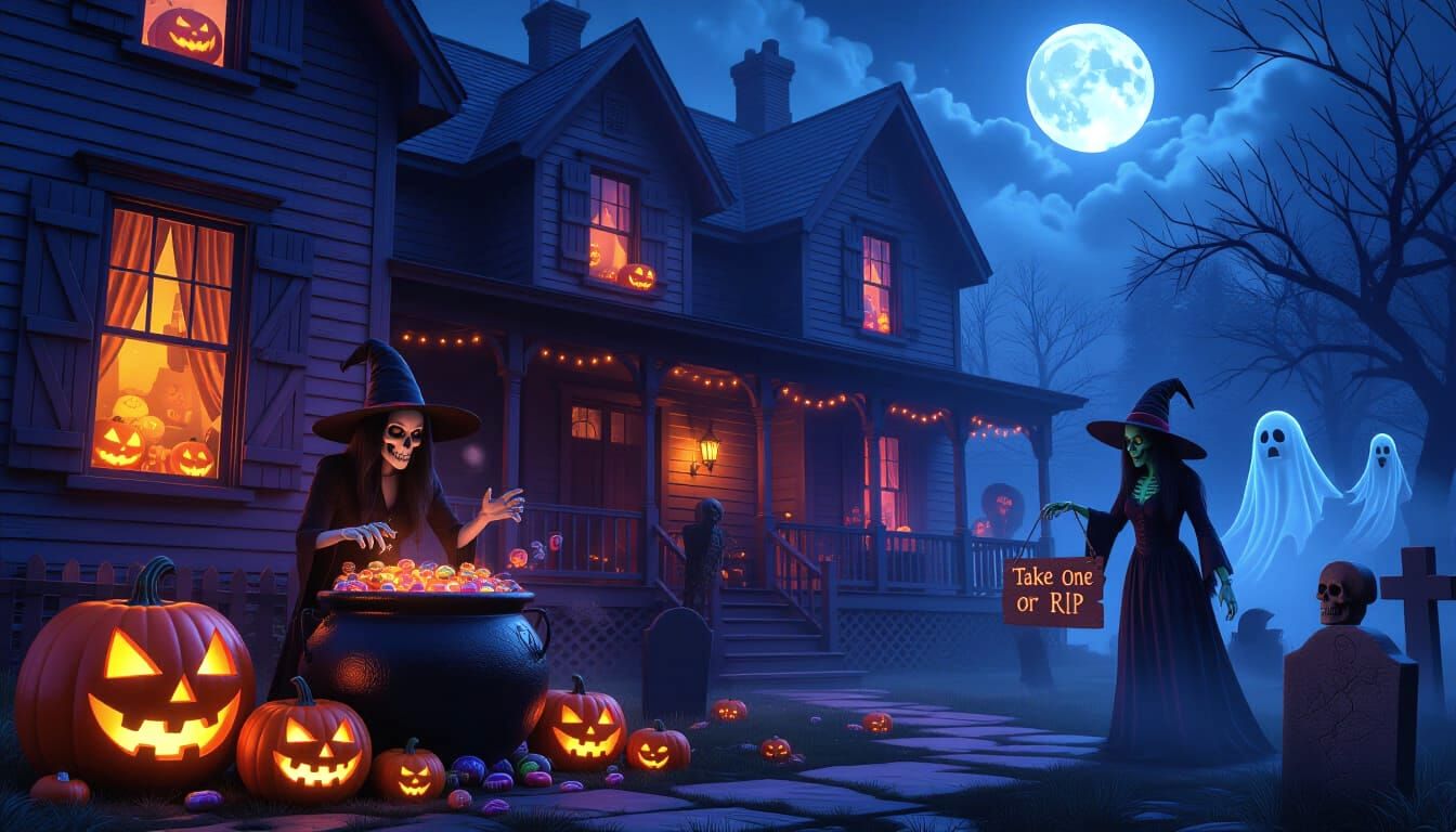 Cinematic Halloween Haunted House Interior & Exterior