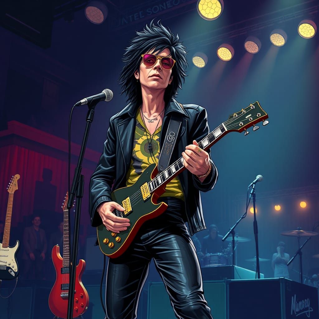Rock Star Concert Illustration in Bold Digital Style
