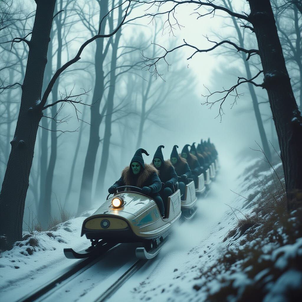 Goblins' Haunted Forest Ride in Moody Film Still