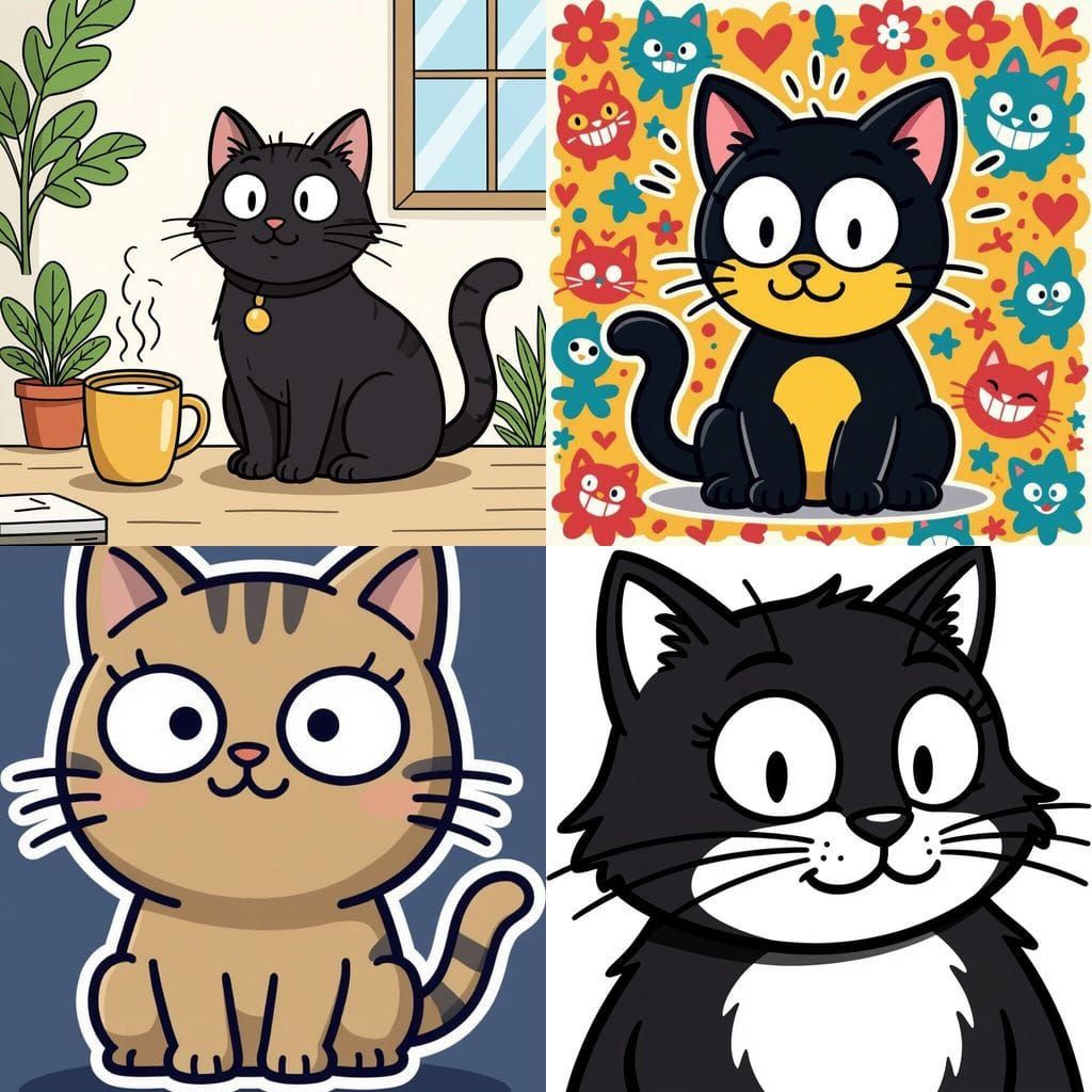 Simpsons Style Cat Sticker Art