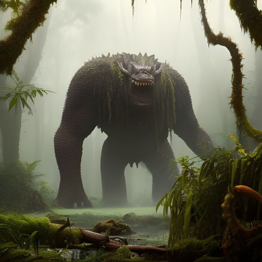 Detailed Mangrove Monster in Swampy Marshlands