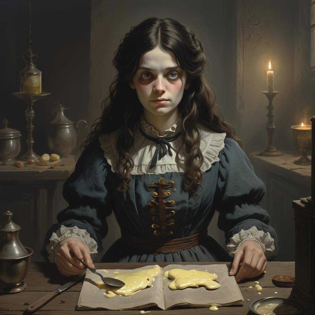 Brunette with Mayonnaise Recipe in Horror Style