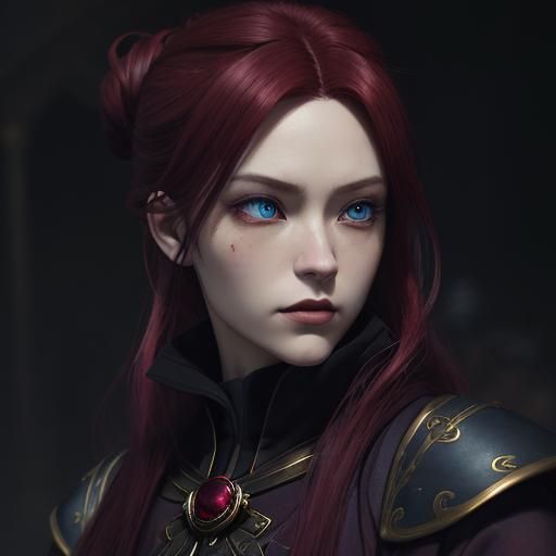 Vampire in Burgundy: Cinematic Anime Concept Art