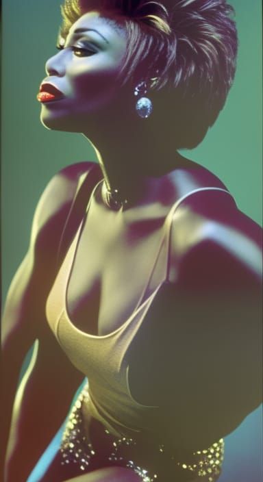 Hyper-Realistic Portrait of Tina Turner in Splash Art Style