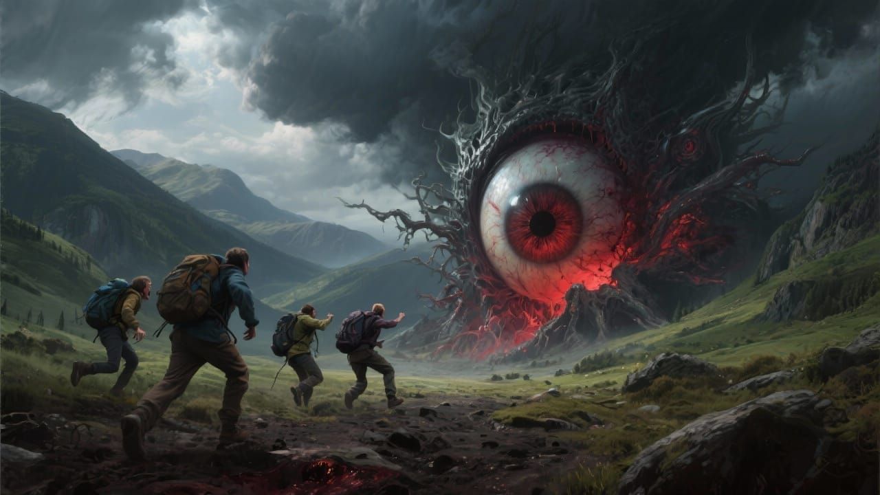 Colossal Evil Eye Emerges From Earth Terrifying Hikers