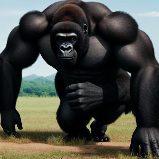 Black Man with Gorilla Companion