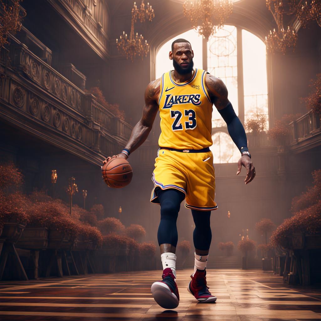 Lebron James: Detailed Matte Painting in Deep Color