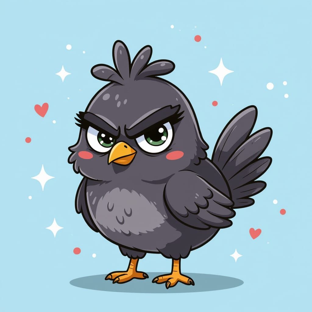 Grumpy Chick Cartoon Illustration