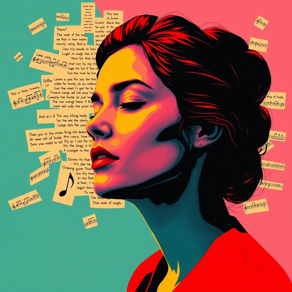 Woman in Thought: Pop Art Screen Print
