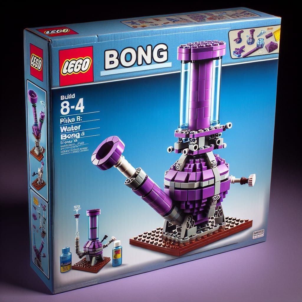 Boxed Purple Lego Water Bong Kit