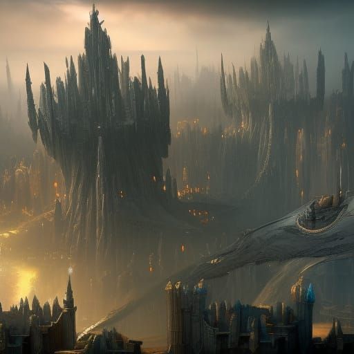 Detailed Fantasy City Concept Art in 8k