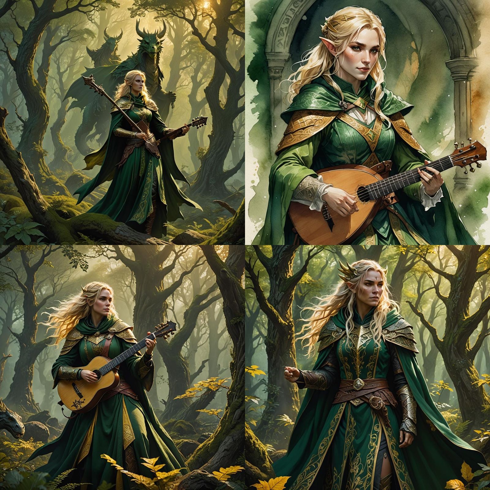 Dragonborn Bard in Detailed Fantasy Art