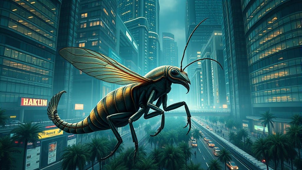 Giant Carboniferous Insects Invade Modern City