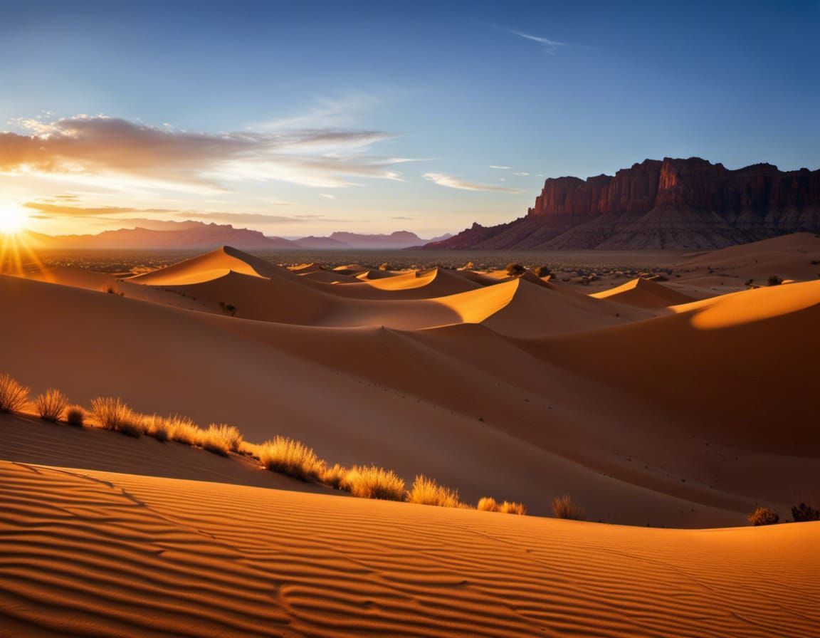 Majestic Desert Sunset: Golden Hour Photography