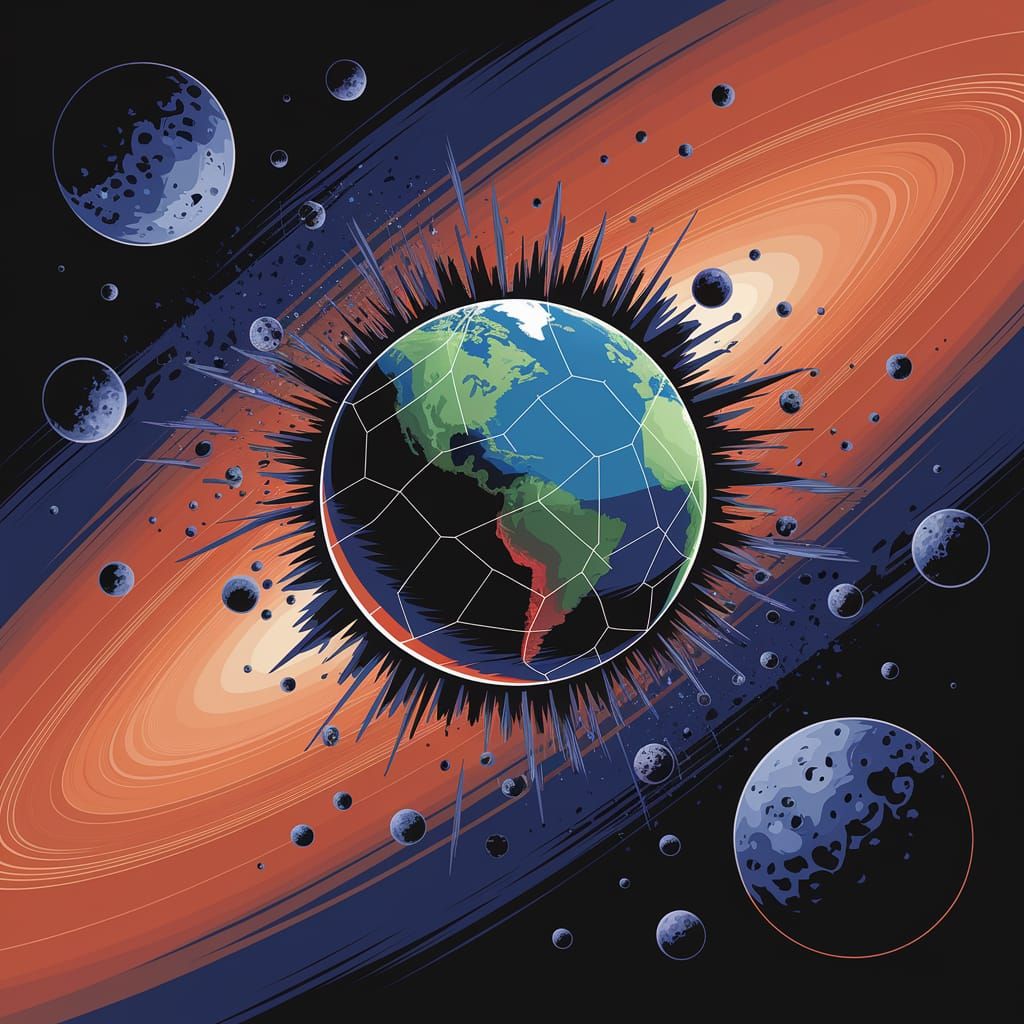 Cosmic Annihilation: Digital Art Depiction of Planetary Cata...