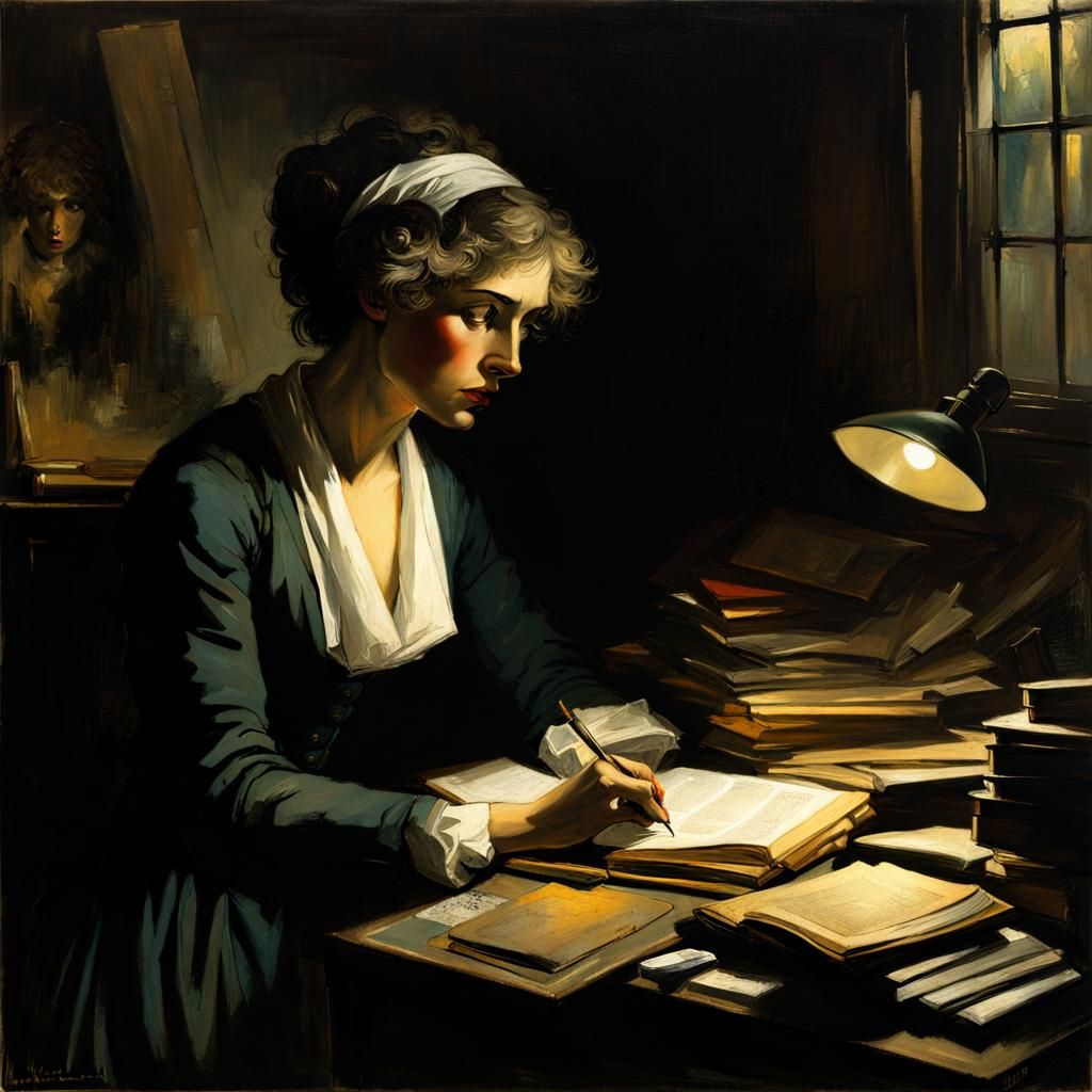 Mary Wollstonecraft: Melancholy 18th Century Impasto Portrai...