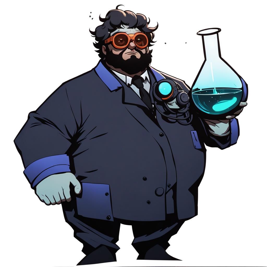 Detailed Scientist Portrait in Anime Comic Style