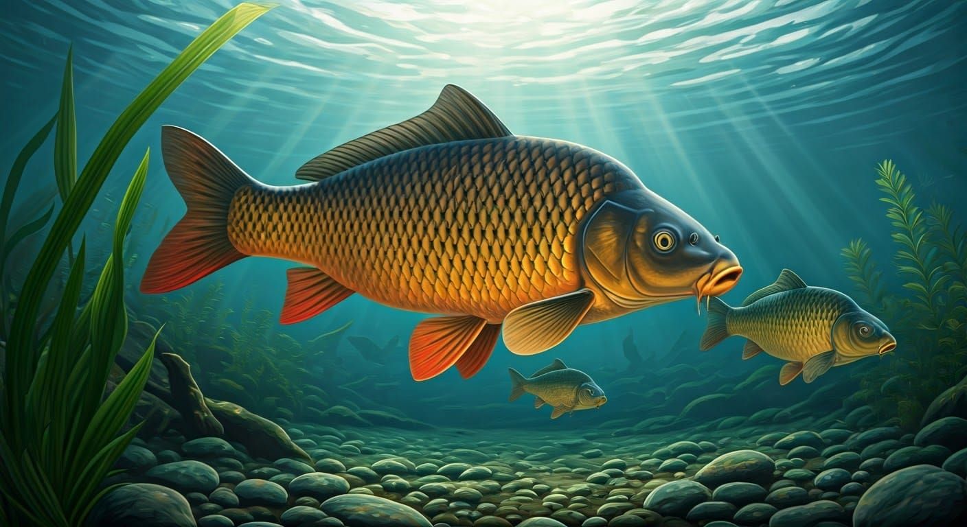 Vibrant Freshwater Carp in Harmonious Aquatic Scene