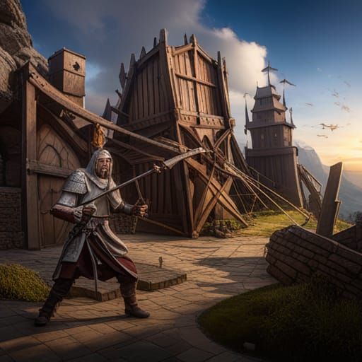 Medieval Characters, Warwolf Legendary Giant Trebuchet Siege Weapon