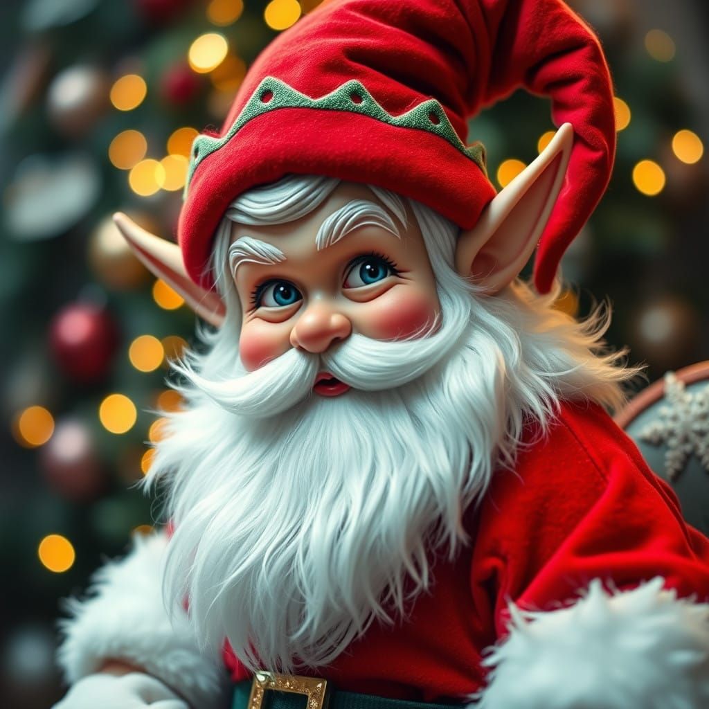 Jolly Elf at the North Pole Workshop