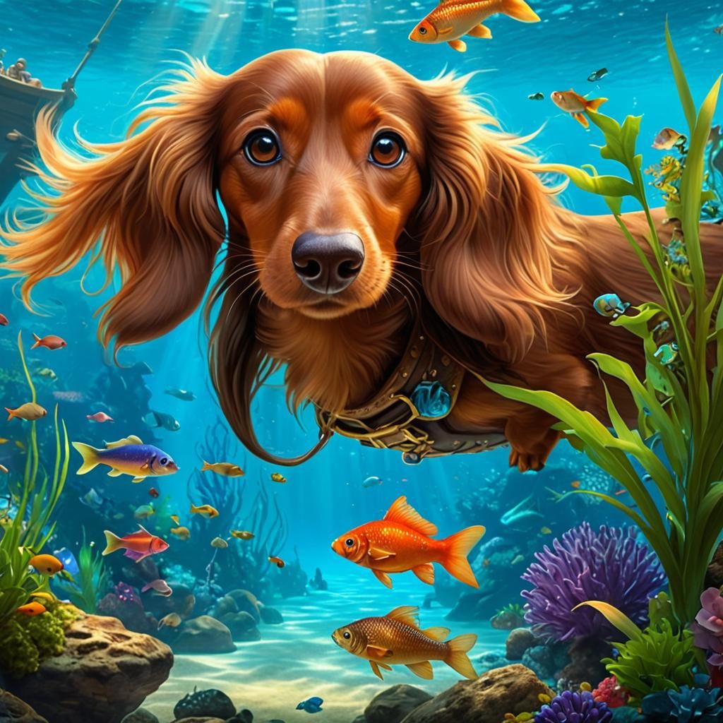 Swimming  Dachshund