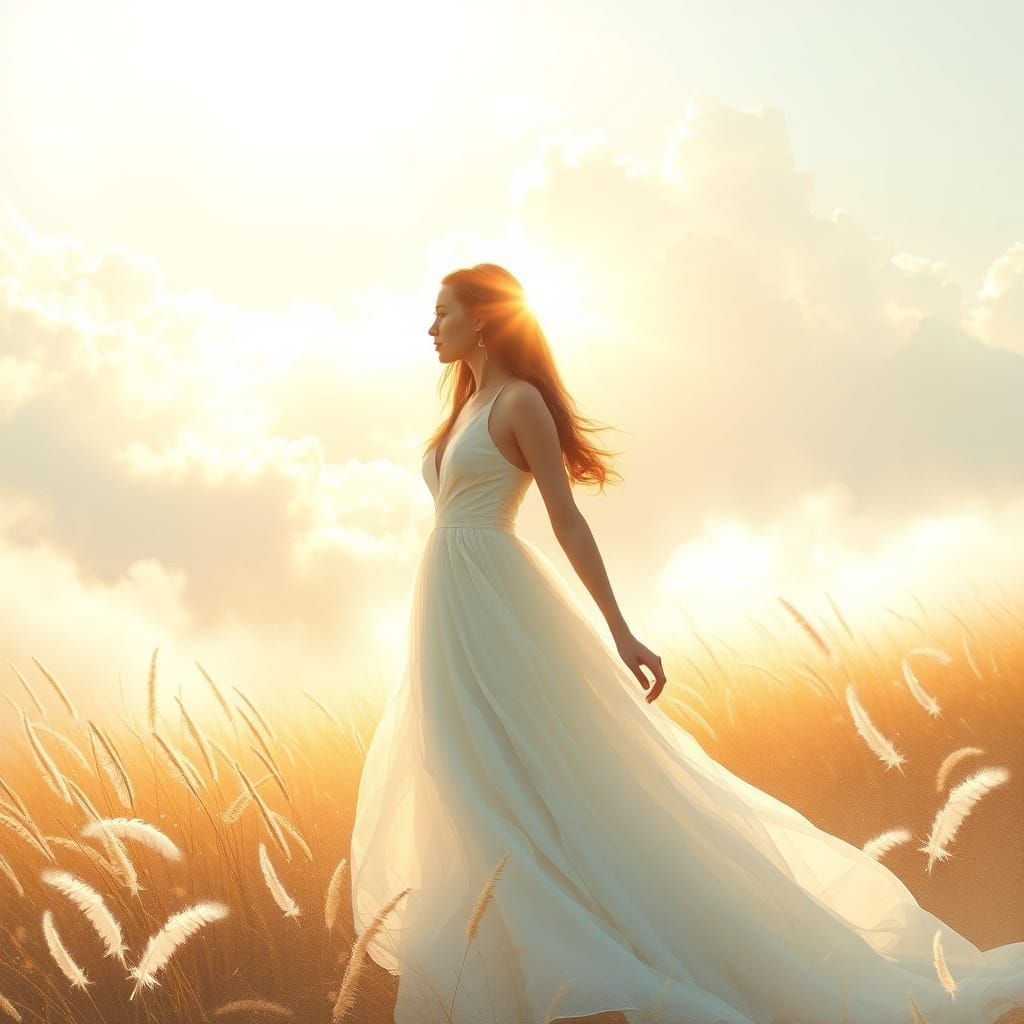 Ethereal Goddess in Heavenly Glow