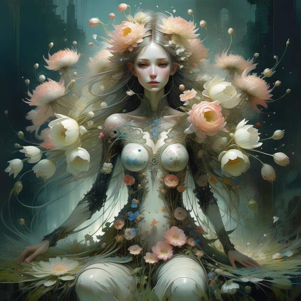 Giant Flowery Creature Creates Flowerpunk Offspring