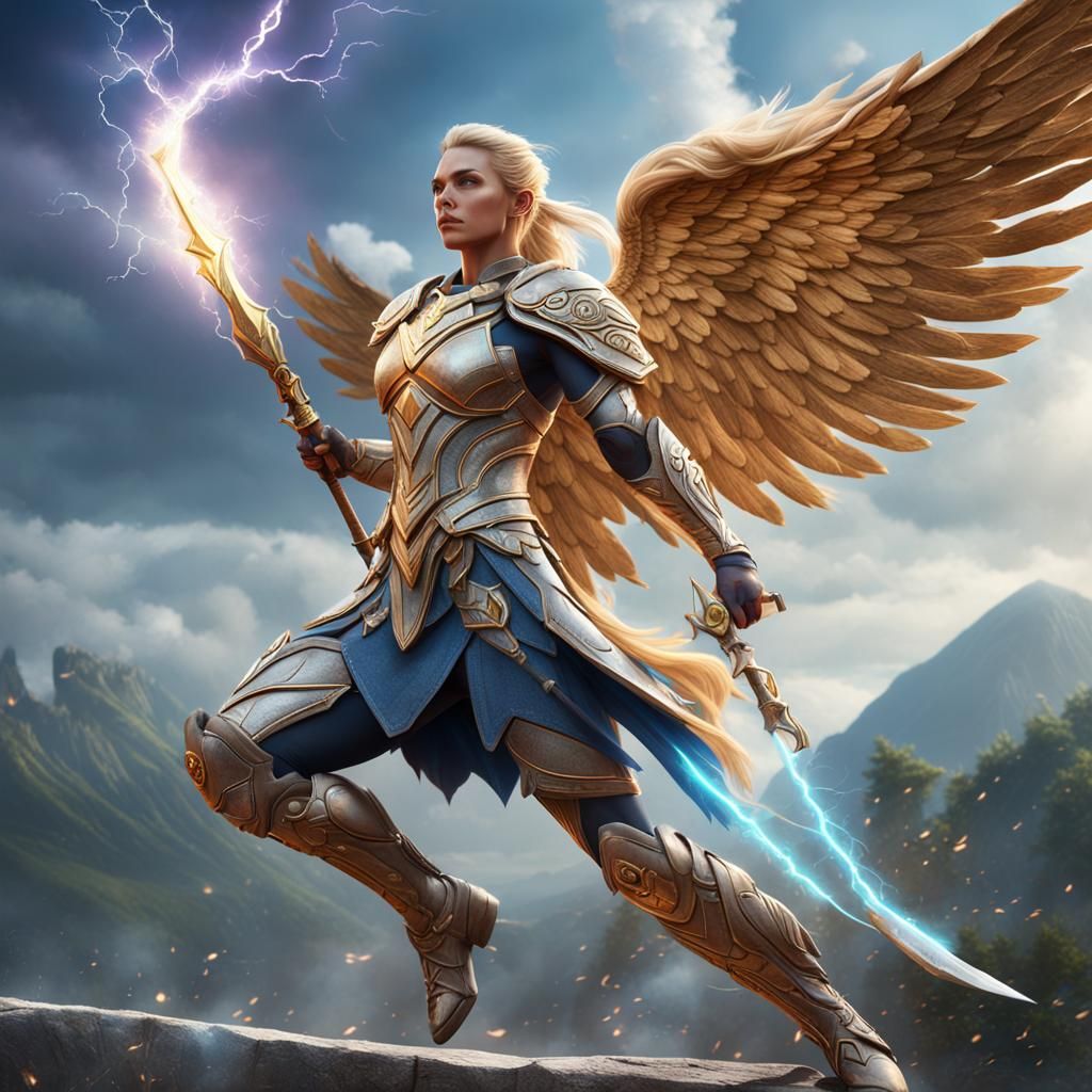 Angelic Valkyrie at the Olympics: Fantasy Concept Art