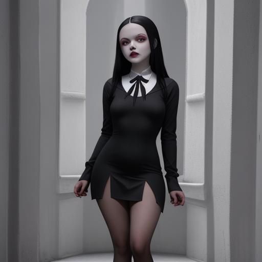 Wednesday Addams in Red Latex: 4K Vision