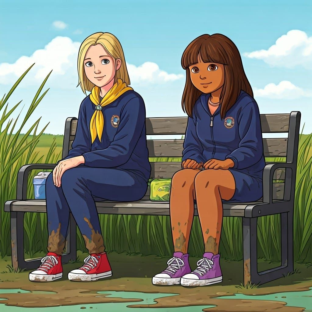 Brittany and Dora on Geography Field Trip