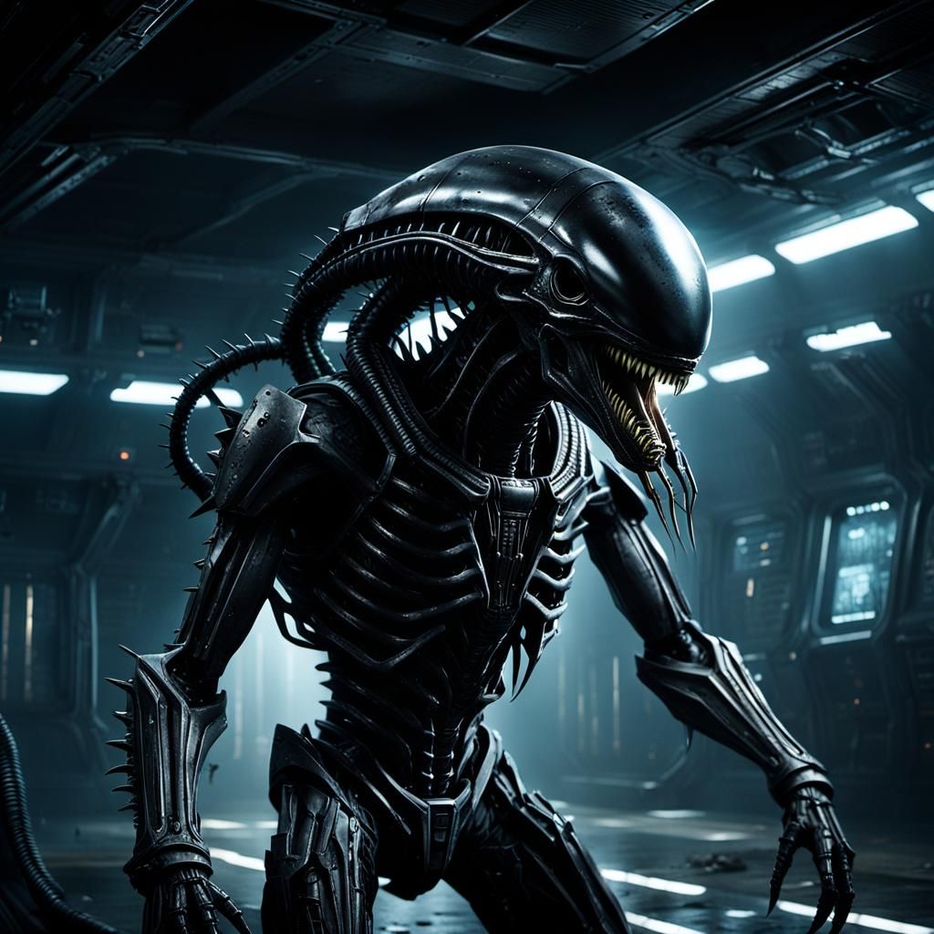Menacing Xenomorph Ambushes in Abandoned Space Station