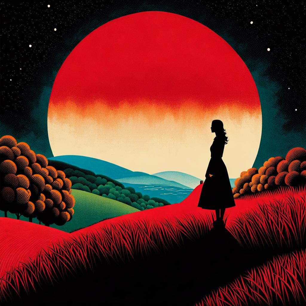 Gothic Romanticism: Blood Moon Digital Art