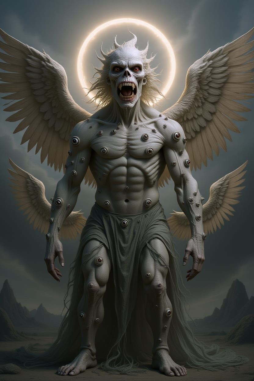Terrifying Seraphim Monstrosity in Hyperrealistic Photo