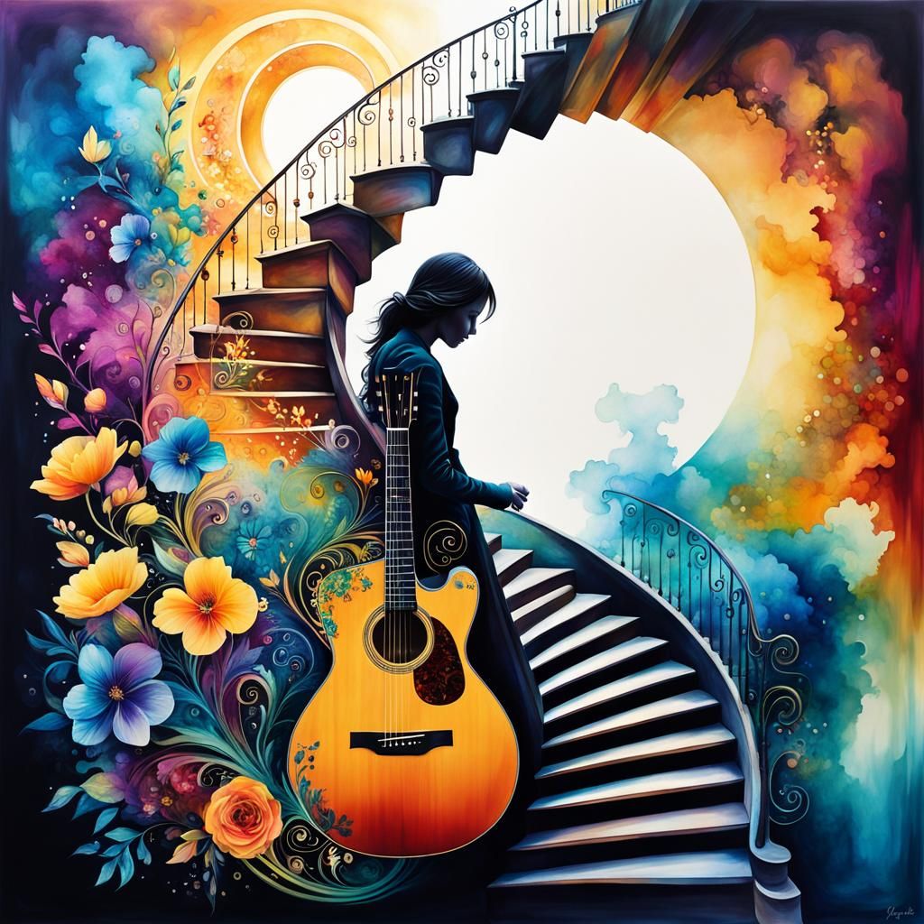 Double Exposure: Spiraling Staircase into Mind's Abyss