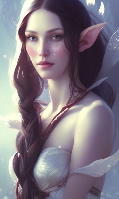 Elegant Elf Portrait in Hyperdetailed Style