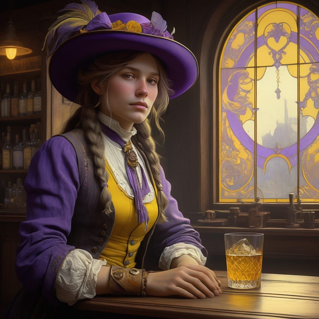 Wild West Legends Savor Whiskey in Dark Fantasy Saloon