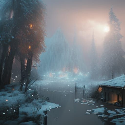 Snowing in Summer: Detailed Matte Painting