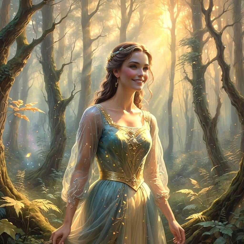 Ethereal Painted Smile in Luminist Style