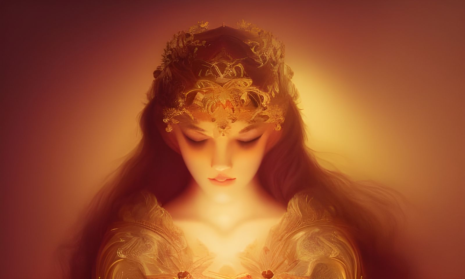 Crowned Kitten Portrait in Baroque Style