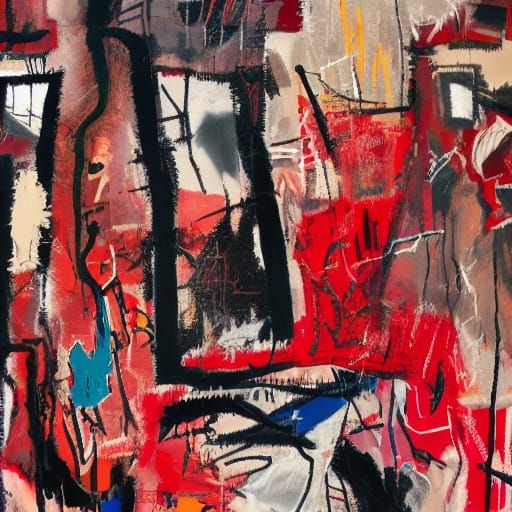 Abstract Expressionism: Chaotic Faces in Mixed Media