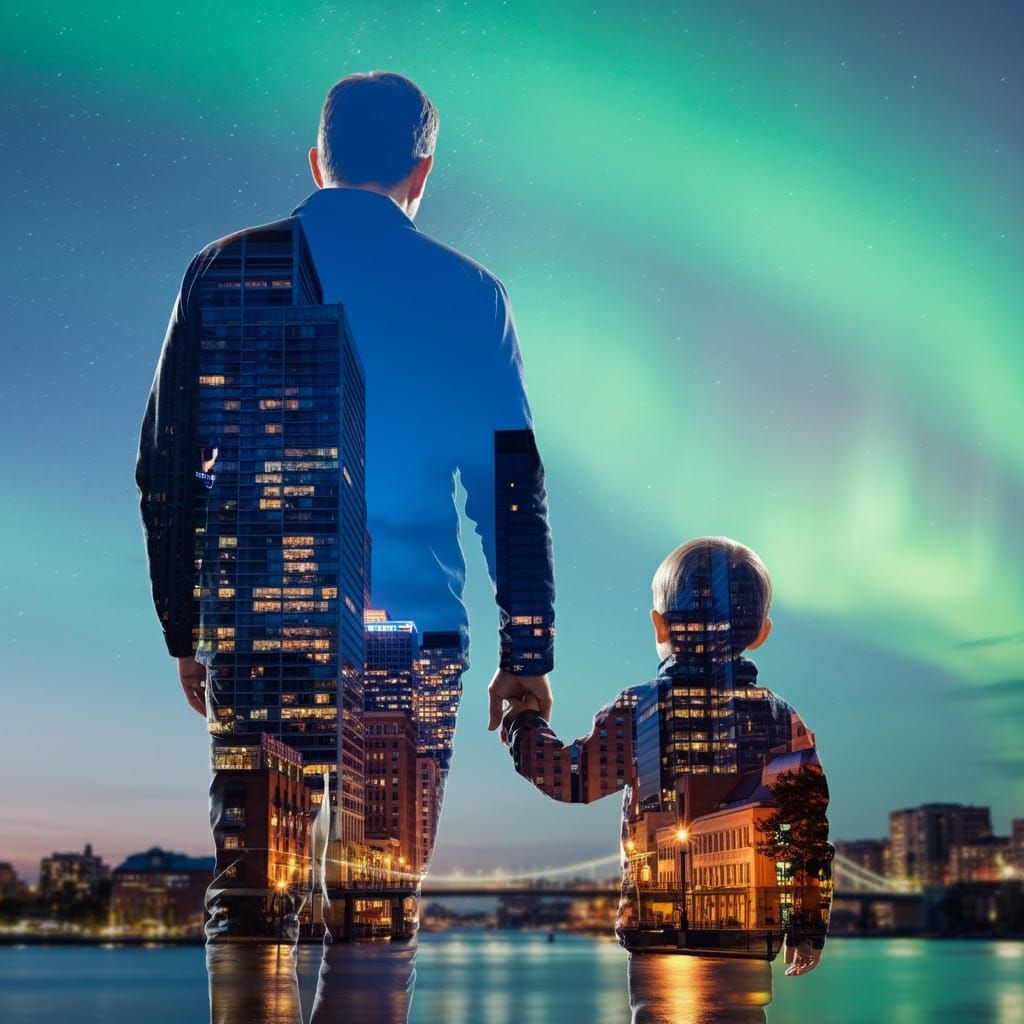 Double Exposure: Father, Son, and City Life