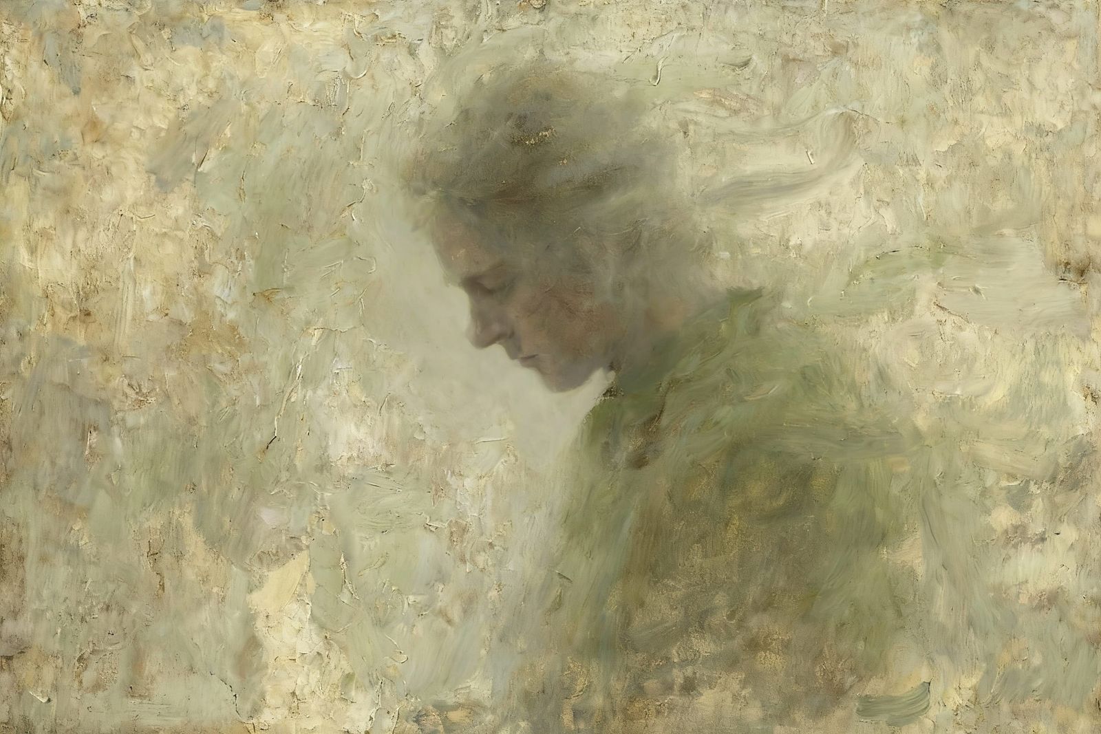 Gerhard Richter Inspired Sfumato Portrait of Inner Thought