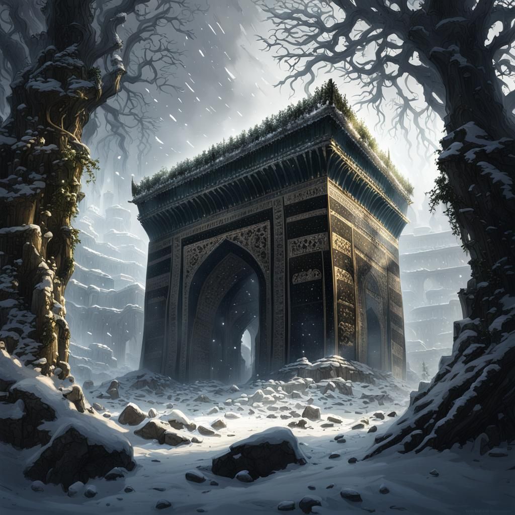 Kaaba in apocalyptic winter