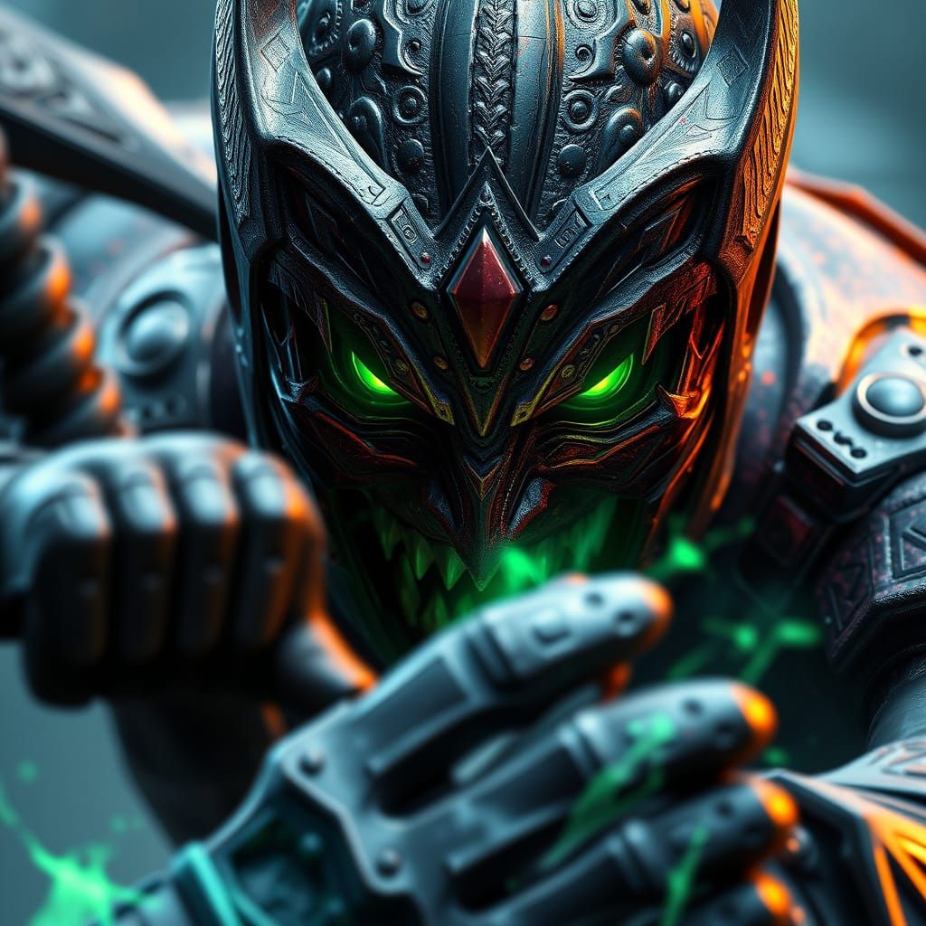 Mortal Kombat Character with Glowing Eyes