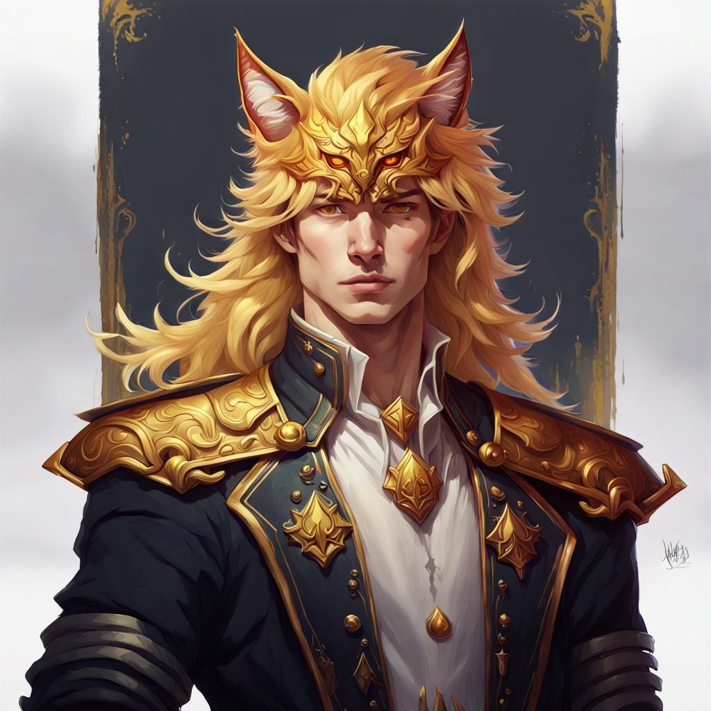 Noble Cat-Eared Youth: Fantasy Art Portrait