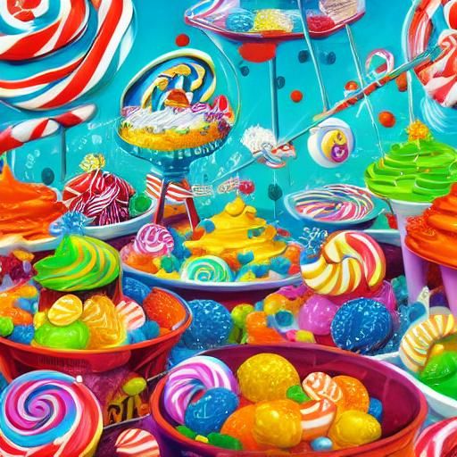 Candyman in Whimsical Candyland: Hyperrealistic Digital Art