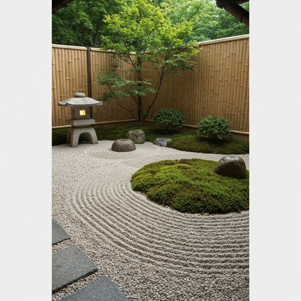 Serene Zen Garden in Soft Natural Light